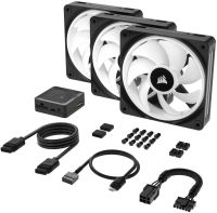 CO-9051002-WW Corsair iCUE Link QX120 RGB 120mm PWM fans starter kit - Black