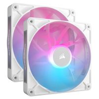 FA-CRX140RWX2+H Corsair iCUE LINK RX140 RGB White 140mm PWM Fan Twin Starter Kit - 140mm x 25mm