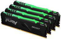 Kingston FURY Beast RGB 32GB(8GB x 4) DDR4-3600 CL17 288-Pin 1.2V Desktop Memory Module