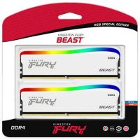 Kingston RGB Fury Beast Special Edition 32Gb(16Gb x 2) DDR4-3600 (pc4-28800) CL18 1.35V 288pin Desktop Memory Module with asymmetrical White heatsink