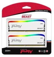 Kingston RGB Fury Beast Special Edition 16Gb(8Gb x 2) DDR4-3600 (pc4-28800) CL17 1.35V 288pin Desktop Memory Module with asymmetrical White heatsink
