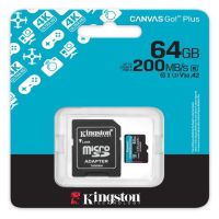 SD-64GKCXCG4 Kingston Canvas Go plus 64GB miCroSDXC Memory Card with SDXC adapter