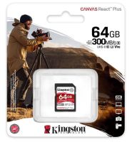 SDR2/64GB Kingston 64GB Canvas React Plus SDXC UHS-II 300R/260W U3 V90 Memory Card