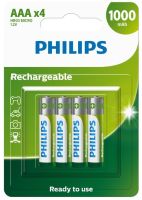 R03B4RTU10/40 Philips AAA Nickel-Metal Hydride 1000mAh Rechargeable Battery - 4 pack