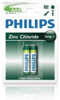Philips R03L2B 2 X AAA Zinc Carbon LongLife Battery