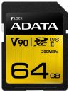 SD-64GAXUii3 Adata Premier One 64Gb SDXC UHS-ii U3 Class 10 Memory Card