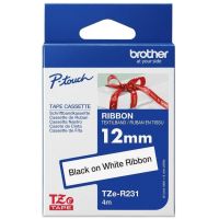 Brother TZE R231 12mm Black on White Ribbon tape - 4m