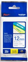 MTZ233 Brother 12mm Blue On White Laminated Tape - 8m
