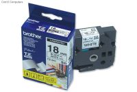 BROTHER LAMINATED TAPE (8m X 18mm) BLACK ON WHITE