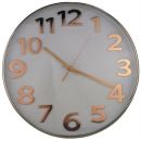 CSY-CLK2956 Casey Wall Clock - Round Rose Gold Outer Rim With White Background