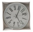 CSY-KX6003-5SIL Casey 30cm Wall Clock Silver Outer Rim With Silver Details And White Face