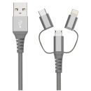 IPLCUBR04GRY Cirago 3-in-1 charge and Sync cable Braided - Space Gray