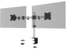509523 Durable 13" - 27" Monitor Mount select for 2 screens - Desk clamp - Silver