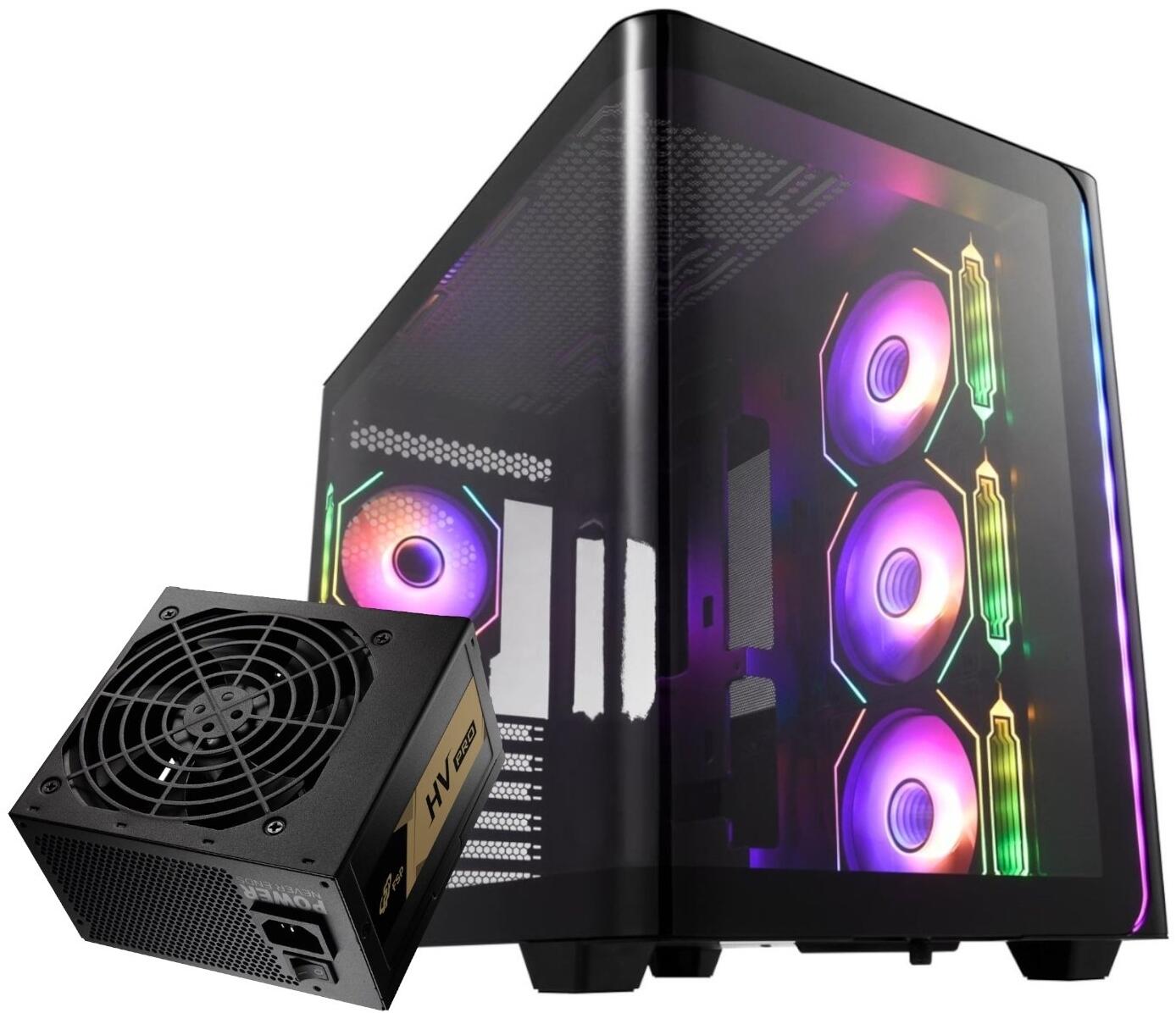 FSP10 FSP M580 ATX Gaming Chassis and HV Pro 650W Power Supply Bundle ...