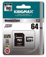 KM64GMCSDUHSP1A-1 Kingmax 64GB Micro SD Class 10 Secure Digital card