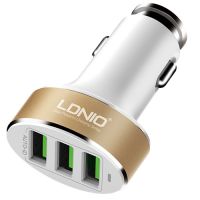 DL-C501 Ldnio DL-C501 3 Port USB Car Charger - Rosegold