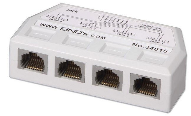 NET-RJ45-SPLITTER-4P Lindy 4-port Rj-45 Telephone Line Splitter