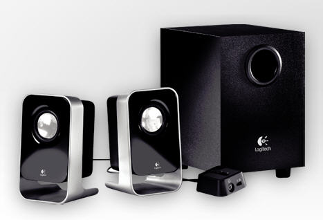 980-000056 Logitech LS21 Stereo Speaker System, Black, Wired Remote, 3 ...