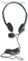 Manhattan Black Stereo Headset + Microphone