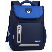 025NB Microworld Kids SM baby school bag with reflectors - Navy & Black