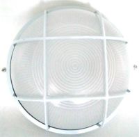Noble Pays Round Bulkhead Light Fitting White Large With Grid