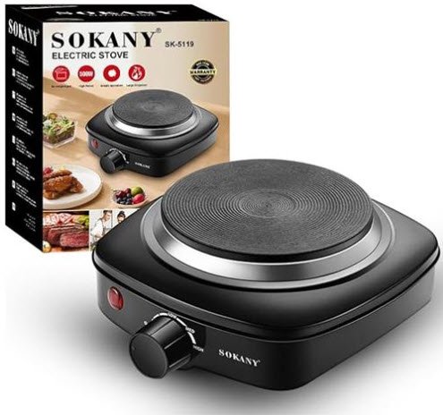 CSYSK5119 Sokany Single Solid Hotplate Stove - Black; Compact and ...