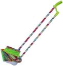 TH140-RNBW Totally Long Broom and Stand Up Dustpan Set with Rainbow Paisley Design