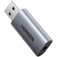 Ugreen USB Type-A to 3.5mm Audio jack external sound Adapter - Silver