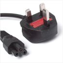 ZCLOVER Unbranded 3 Point UK square pin plug to clover connector black