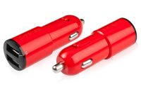 GCRED Micropoint Dual USB Car Charger - Red