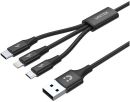 CAB-USB3-3IN1-C14049 Unitek 3-in-1 1.2m USB Type-A to USB-C / Micro USB / Lightning multi charging cable