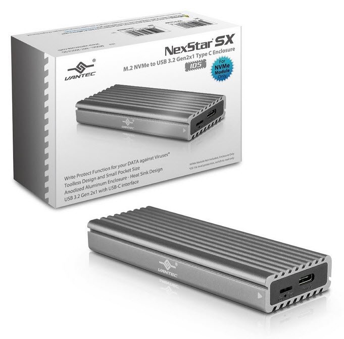VANTEC NST-205C3-SG VANTEC NST-205C3-SG M.2 NVMe SSD To USB 3.2 Gen 2x1 ...