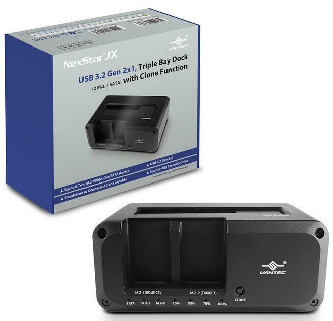 VANTEC NST-DM12C31 Vantec NexStar JX; USB 3.2 Gen 2x1; Triple Bay Dock ...