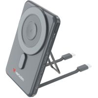 Verbatim 32251 Charge 'n' Go 2c Power Bank Magnetic Wireless 5000mAh with 2 USB-C cables &amp; stand - Grey