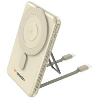 Verbatim 32253 Charge 'n' Go 2c Power Bank Magnetic Wireless 5000mAh with 2 USB-C cables &amp; stand - Gold