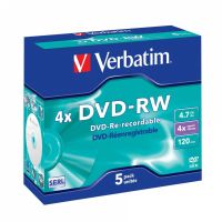 Verbatim 43285 DVD-RW Matt Silver 4x (Jewel Case)