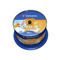 Verbatim 43533 DVD-R Wide Inkjet Printable ID Brand - 50 Pack