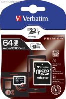 CAMVEV44084 Verbatim 64GB Micro SDXC Class 10 Memory Card Plus Adaptor