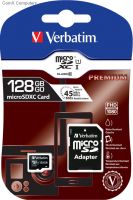 Verbatim 128GB Micro SDXC UHS-I Class 10 Memory Card Plus Adaptor