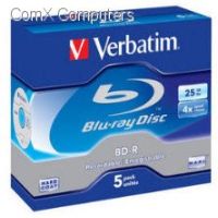 V43688 Verbatim 25GB Blu-Ray BD-R SL (2X) Jewel Case