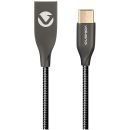 VK20095BK Volkano Iron Series round Metallic Spring Type-C cable 1.2m - Black