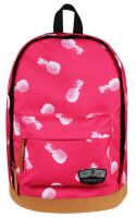 Volkano Suede Series Pineapples Pattern Pink Backpack